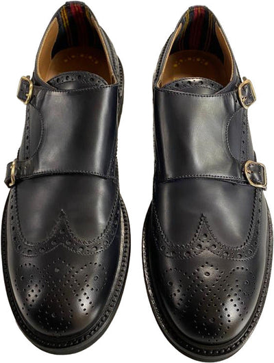 Scarpa uomo Doucal's - Doppia fibbia e fiore in pelle - Colore Nero