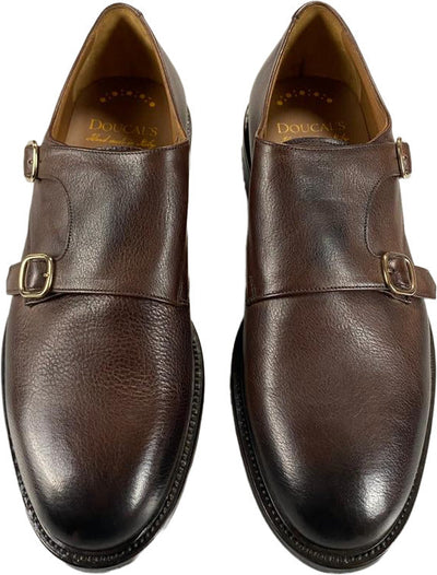 Scarpa uomo Doucal's - Doppia fibbia in pelle - Colore Marrone