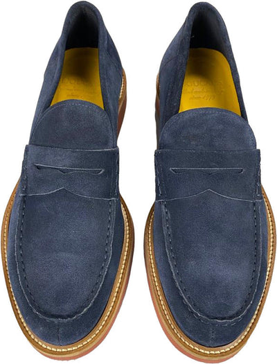 Scarpa uomo Doucal's - Mocassino in pelle scamosciata - Colore Blu