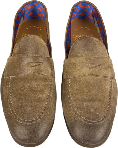 Scarpa uomo Doucal's - Mocassino in pelle scamosciata - Colore Marrone