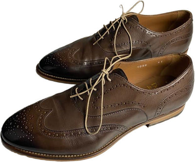 Scarpa uomo Doucal's - Oxford Stringata in pelle - Fiore in punta - Colore Marrone