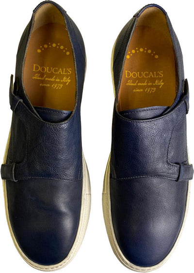 Scarpa uomo Doucal's Pelle Blu Doppia Fibbia - Sneaker Eleganti Casual