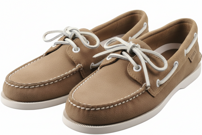 Scarpa uomo mocassino Sperry - A/O 2-EYE Suede Tan - Marrone