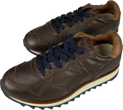 Scarpa uomo Diadora Heritage Trident Track L Pelle Marrone Bianco Blu - Sportive Italiane Premium