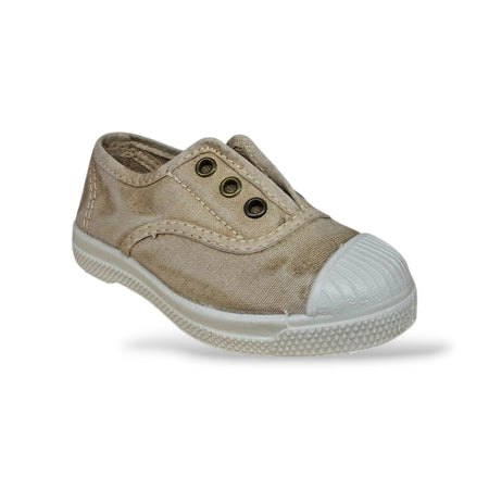 Sneakers Bambini Natural World 470 Beige Chiaro Elastico – Scarpe Vegane Traspiranti Primavera Estate