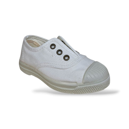 Sneakers Bambini Natural World 470 Bianco Elastico – Scarpe Vegane Traspiranti Primavera Estate