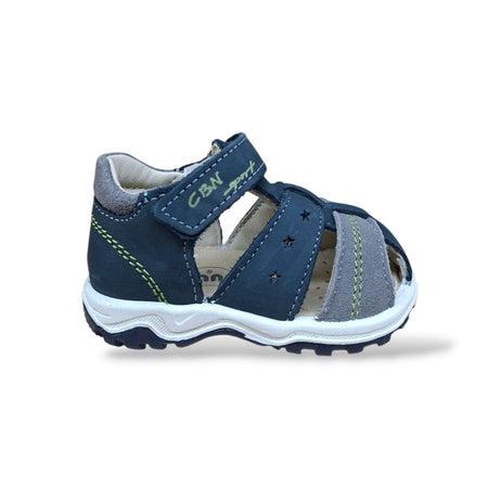 Scarpe Ragnetto Primi Passi Bambini Balocchi Ciciban Teddy Blue-Grigio – Pelle Velcro