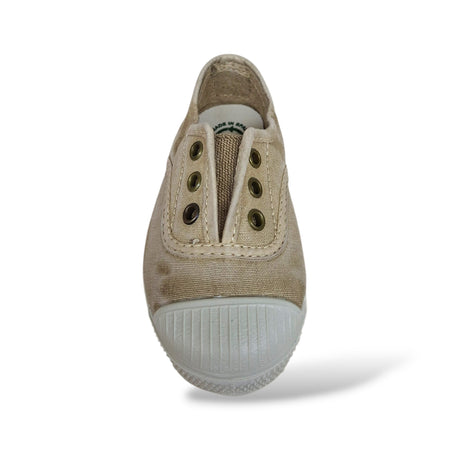 Sneakers Bambini Natural World 470 Beige Chiaro Elastico – Scarpe Vegane Traspiranti Primavera Estate
