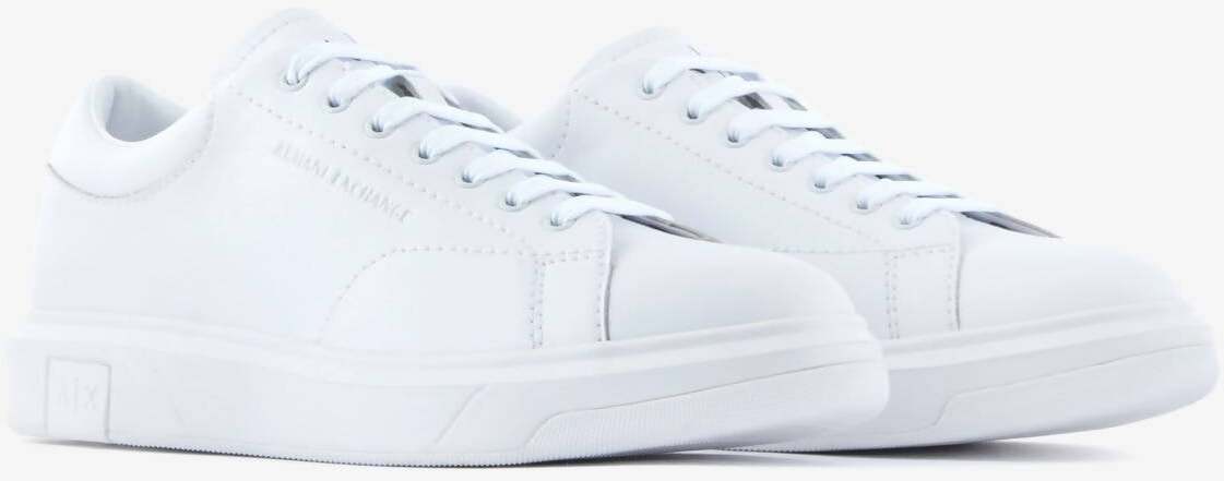 Scarpe Uomo Armani Exchange In Pelle Tinta Unita Sneaker Casual Con Suola In Gomma 3 Cm E Lacci Nuova Collezone Primavera- Estate 2023