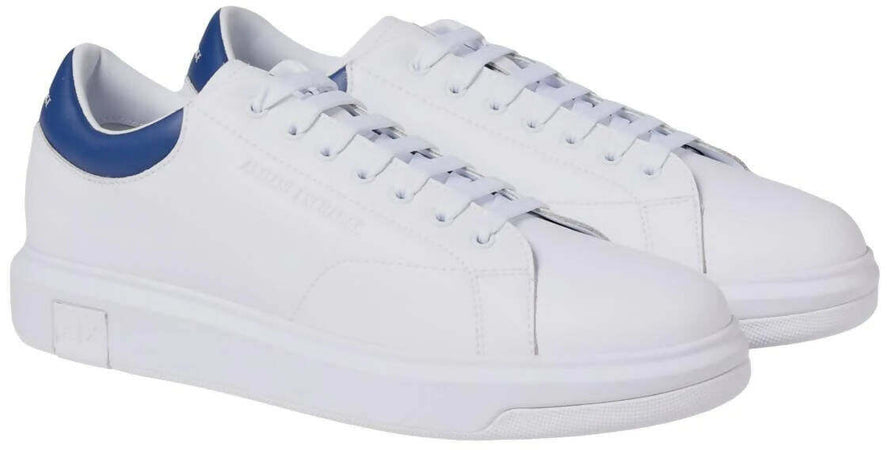 Scarpe Uomo Armani Exchange In Pelle Tinta Unita Sneaker Casual Con Suola In Gomma 3 Cm E Lacci Nuova Collezone Primavera- Estate 2023