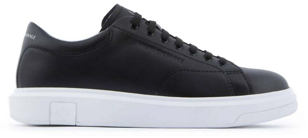 Scarpe Uomo Armani Exchange In Pelle Tinta Unita Sneaker Casual Con Suola In Gomma 3 Cm E Lacci Nuova Collezone Primavera- Estate 2023