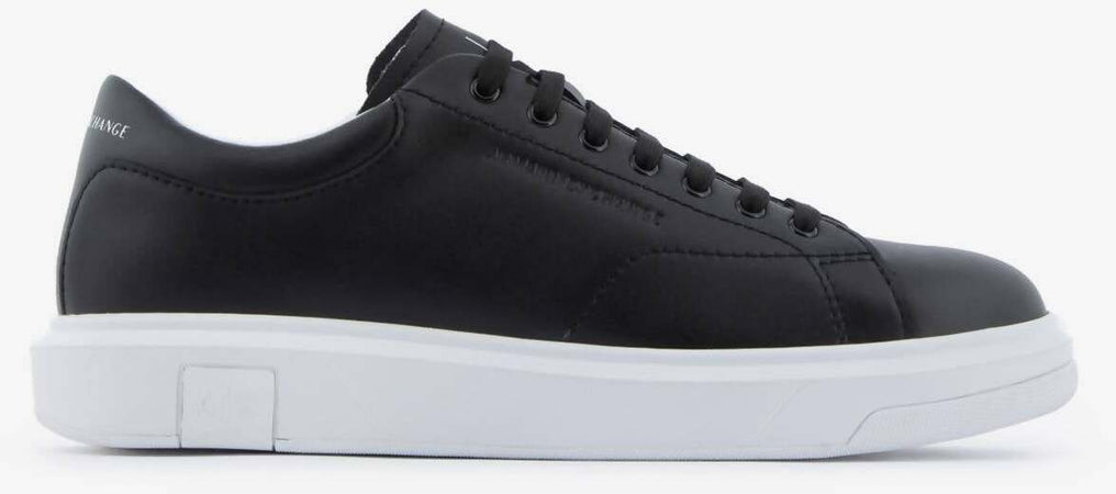 Scarpe Uomo Armani Exchange In Pelle Tinta Unita Sneaker Casual Con Suola In Gomma 3 Cm E Lacci Nuova Collezone Primavera- Estate 2023