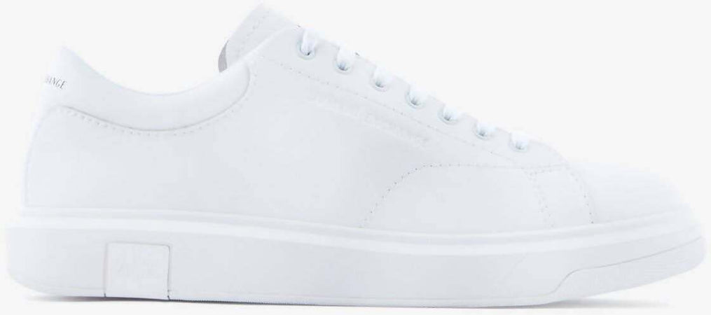 Scarpe Uomo Armani Exchange In Pelle Tinta Unita Sneaker Casual Con Suola In Gomma 3 Cm E Lacci Nuova Collezone Primavera- Estate 2023