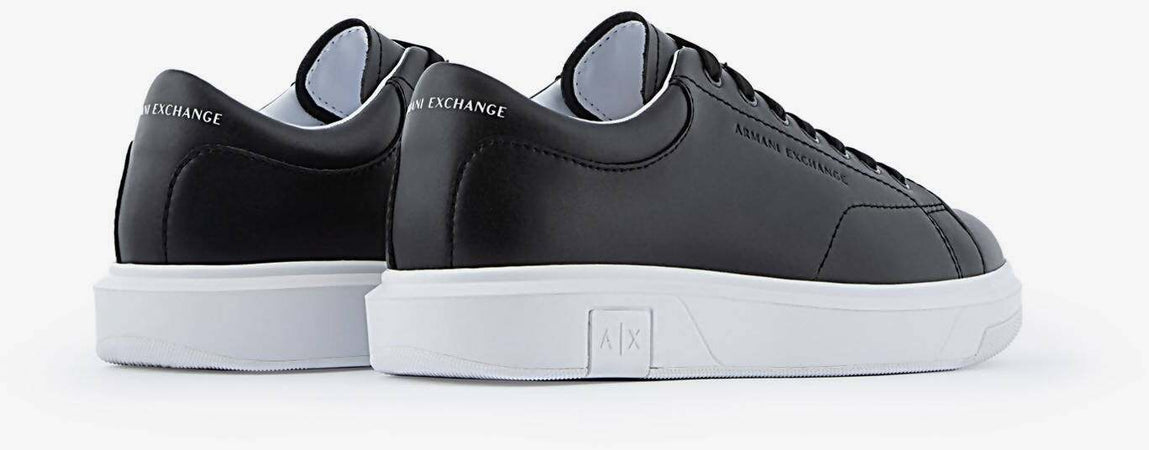 Scarpe Uomo Armani Exchange In Pelle Tinta Unita Sneaker Casual Con Suola In Gomma 3 Cm E Lacci Nuova Collezone Primavera- Estate 2023