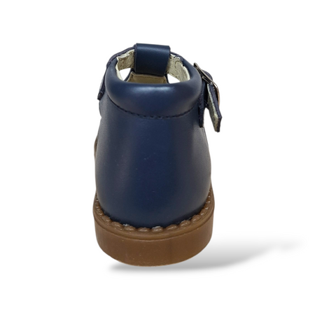 Panyno Occhi di Bue Bambino Blue | Scarpe Primi Passi in Pelle con Fibia