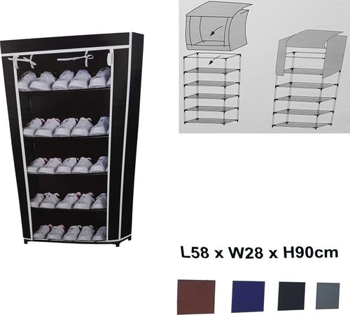 Scarpiera 5 Ripiani Salvaspazio Copertura Antipolvere 58x28x90cm Organizer Casa, arredamento e bricolage > Soluzioni salvaspazio > Armadi e Scarpiere portatili > Scarpiere Trade Shop italia - Napoli, Commerciovirtuoso.it