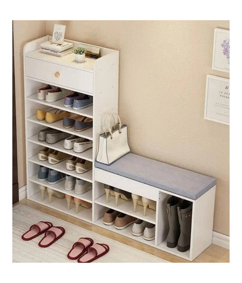 Scarpiera A 3 Strati Scarpiera Integrata 116 X 105 X 24cm Mobile Multifunzionale