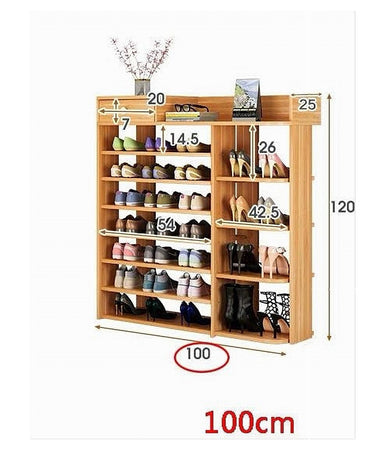 Scarpiera A 8 Strati Legno Scaffale Con Cassetto Armadietto Multifunzione 100cm