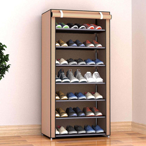 Scarpiera Armadio Salvaspazio 60x30x122cm Scarpe Rivestimento Tessuto Chiusura Casa e cucina/Organizzazione interni/Organizzazione guardaroba/Portascarpe/Scaffali portascarpe Trade Shop italia - Napoli, Commerciovirtuoso.it