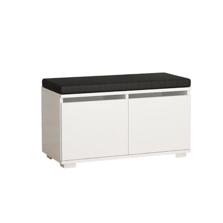 Scarpiera con pouff Dragoshoe bianco nero