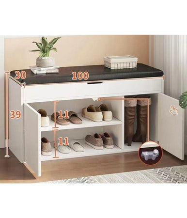 Scarpiera Da Ingresso Cassapanca Portascarpe 100 X 30 X 39 Cm Multifunzione