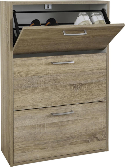 Scarpiera doppia profondità in legno 3 ante rovere h 100 cm arredamento da interno Casa e cucina/Organizzazione interni/Organizzazione guardaroba/Portascarpe/Scarpiere Decor Space - Altamura, Commerciovirtuoso.it