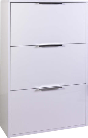 Scarpiera doppia profondità Moderna in legno 3 ripiani bianco laccato h 100 cm arredamento da interno Casa e cucina/Organizzazione interni/Organizzazione guardaroba/Portascarpe/Scarpiere Decor Space - Altamura, Commerciovirtuoso.it