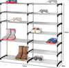 Scarpiera-Doppio-Scaffale-Multiuso-7-Ripiani-In-Metallo-Impilabile-110x30x110cm