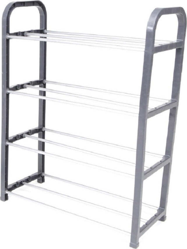 Relaxdays Scarpiera a 3 Ripiani, Scaffale HxLxP: 58 x 100 x 28 cm, Portascarpe Salvaspazio Slim