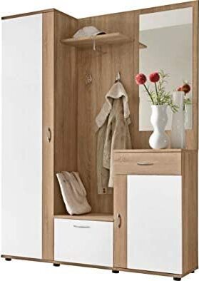 scarpiera-ingresso-moderna-bianca-2-ante-legno-salvaspazio-armadio-bianco-marrone-guardaroba-specchio-appendiabiti-T