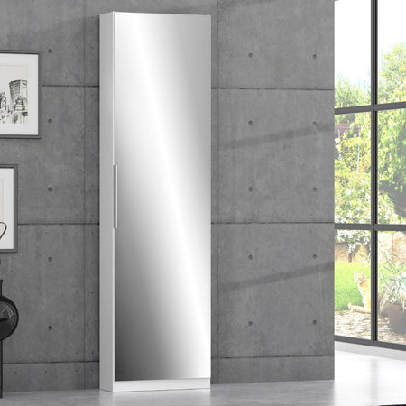 Scarpiera Nyx colore bianco con anta a specchio reversibile