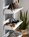Scarpiera Slim in metallo Bianco con ante basculanti porta scarpe salvaspazio da interno