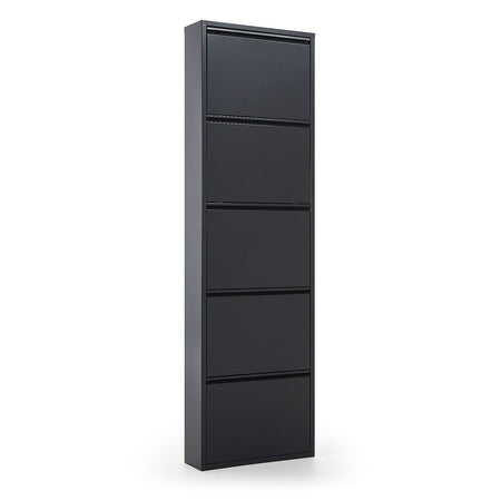 Scarpiera Slim in metallo Nero con ante basculanti porta scarpe salvaspazio da interno