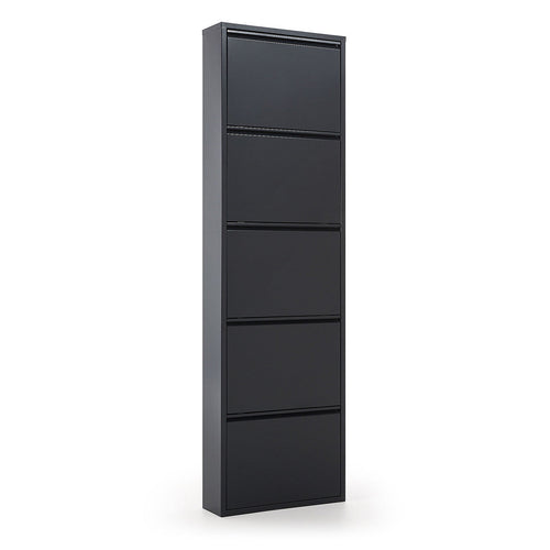 Scarpiera Slim in metallo Nero con ante basculanti porta scarpe salvaspazio da interno
