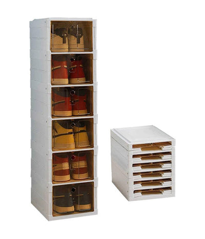 Scarpiera Pieghevole Impilabile E Comninabile A 6 Ripiani Antipolvere 105x34x25