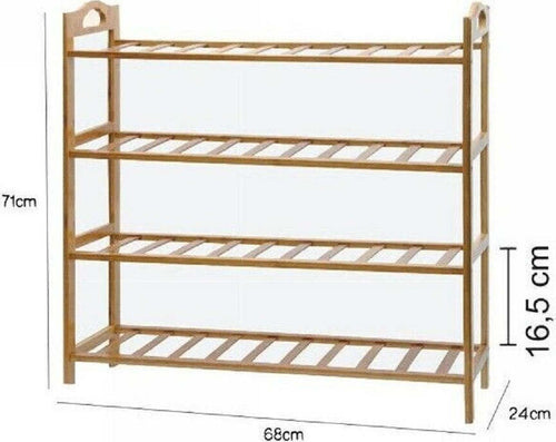 Scarpiera Porta Scarpe 4 Ripiani Piani Legno Bamboo Bambu Scaffale Mobile 69413 Casa e cucina/Organizzazione interni/Organizzazione guardaroba/Portascarpe/Scaffali portascarpe Trade Shop italia - Napoli, Commerciovirtuoso.it