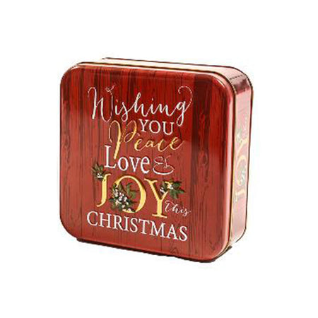 Scatola in latta decorativa con coperchio per decorazioni natalizie