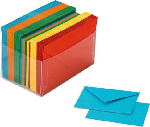 Scatola 100 cartoncini (200gr) + 100 buste (90gr) - arcobaleno - formato 4 - Favini Cancelleria e prodotti per ufficio/Carta blocchi e quaderni/Biglietti e cartoncini/Biglietti di auguri Eurocartuccia - Pavullo, Commerciovirtuoso.it