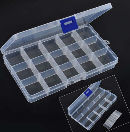 SCATOLA 15 COMPARTI REGOLABILI 18x8CM PORTA MINUTERIE GIOIELLI PERLINE NAIL ART Bellezza/Accessori e strumenti di bellezza/Portatrucchi/Beauty case e contenitori/Contenitori per cosmetici Trade Shop italia - Napoli, Commerciovirtuoso.it