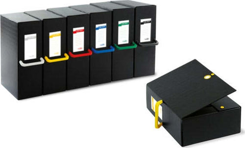 Scatola archivio Big Next - dorso 16 cm - 25x35 cm - nero-nero - Sei Rota Cancelleria e prodotti per ufficio/Archivio ufficio e accessori per scrivania/Archivio ufficio/Classificatori/Scatole Eurocartuccia - Pavullo, Commerciovirtuoso.it