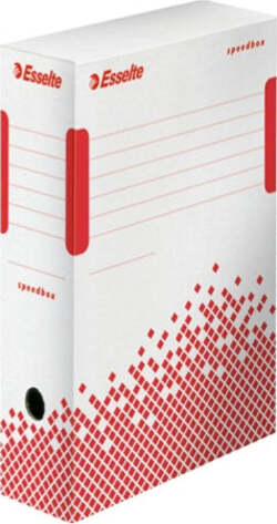 Scatola archivio Speedbox - dorso 10 cm - 35x25cm - bianco e rosso - Esselte [multipack] 25 pezzi Cancelleria e prodotti per ufficio/Archivio ufficio e accessori per scrivania/Archivio ufficio/Classificatori/Scatole Eurocartuccia - Pavullo, Commerciovirtuoso.it
