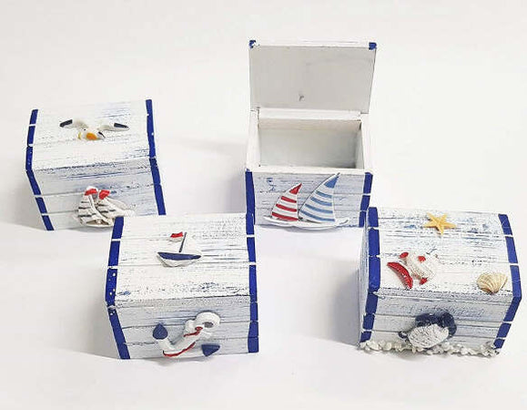 Scatola Barca Rete Timone Bianco Blu Stile Marino Design Portaconfetti Bomboniera Casa e cucina/Hobby creativi/Materiali per hobby creativi/Forniture per feste/Bomboniere Trade Shop italia - Napoli, Commerciovirtuoso.it