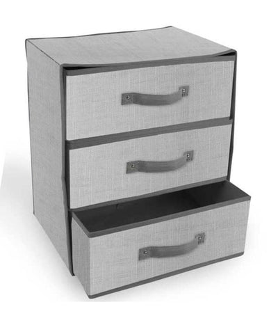 Scatola Contenitore Cassettiera In Tnt A 3 Cassetti Salvaspazio Pieghevole 30x36