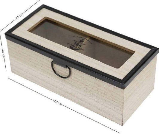 Scatola Contenitore In Legno Per T? Con Bacheca 2 Posti Scomparti Vetrina 219598 Casa, arredamento e bricolage > Cucina > Barattoli e Contenitori Trade Shop italia - Napoli, Commerciovirtuoso.it