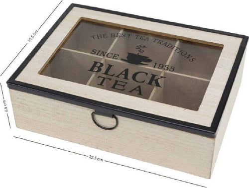 Scatola Contenitore In Legno Per T? Con Bacheca 6 Posti Scomparti Vetrina 219601 Casa, arredamento e bricolage > Cucina > Barattoli e Contenitori Trade Shop italia - Napoli, Commerciovirtuoso.it
