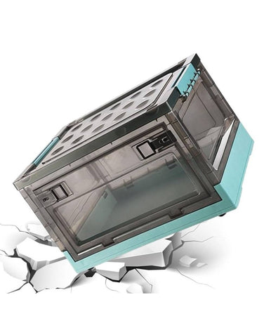 Scatola Contenitore Stoccaggio Pieghevole Salvaspazio Con Ruote 51 X 34 X 24 Cm
