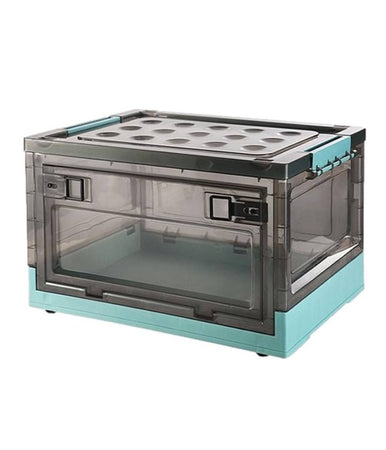 Scatola Contenitore Stoccaggio Pieghevole Salvaspazio Con Ruote 51 X 34 X 24 Cm