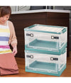 Scatola Contenitore Stoccaggio Pieghevole Salvaspazio Con Ruote 51 X 34 X 24 Cm