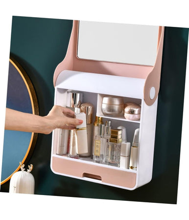 Scatola Espositore Organizer Trucco Contenitore Per Cosmetici Porta Trucchi Rosa