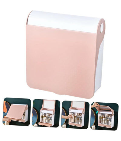 Scatola Espositore Organizer Trucco Contenitore Per Cosmetici Porta Trucchi Rosa